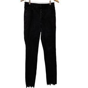 Old Navy Rockstar jeans size 8 super skinny extra high rise black Button Fly